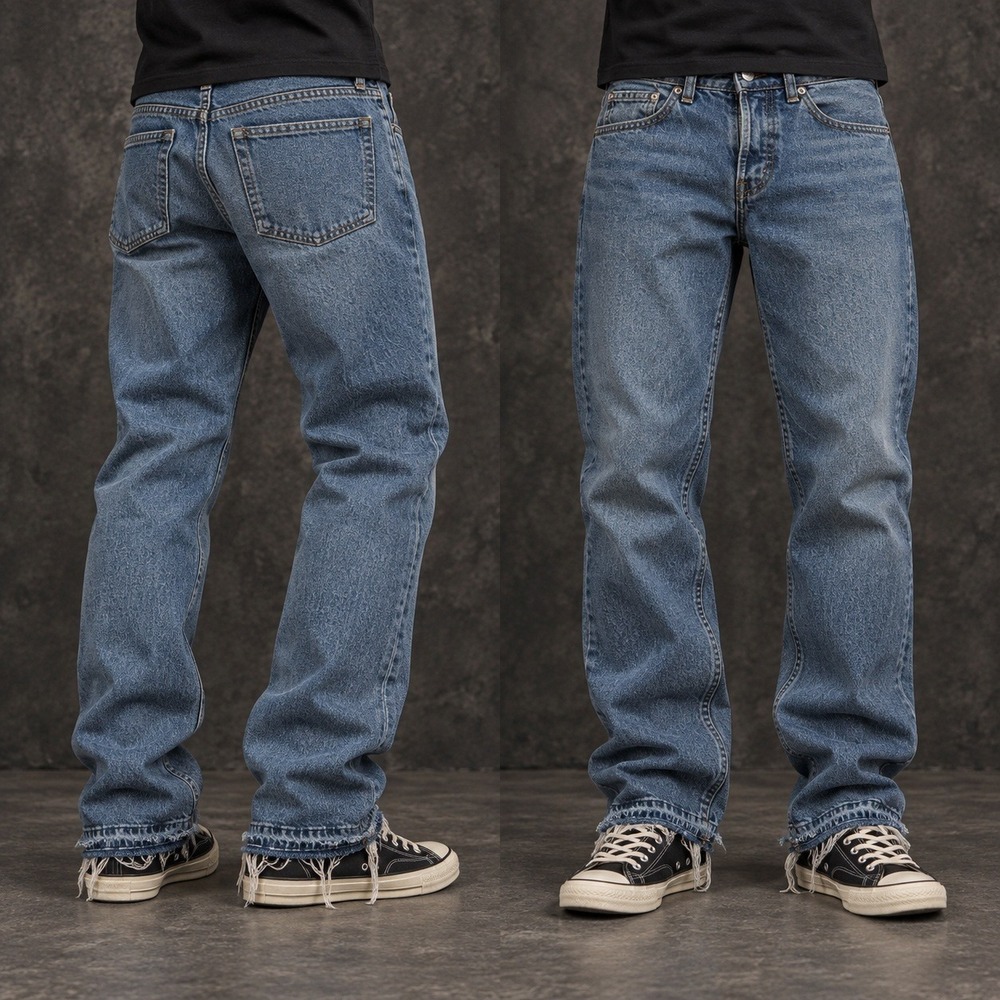 26x30 Slim Straight Stacked Denim Jeans Grunge Y2K Vintage 2000s